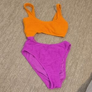 Wild Fable Vibrant Orange And Pink Bathing Suit Size XXS